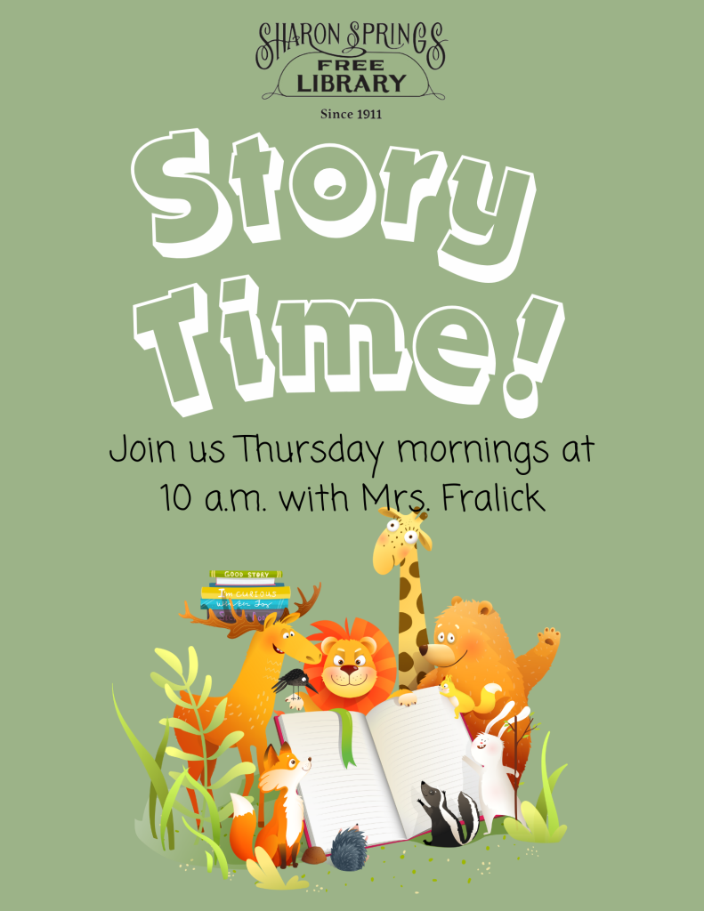 Join Mrs. Fralick for story time on Thursday mornings at 10 a.m.