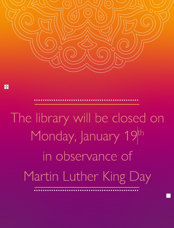 Closed Martin Luther King Day